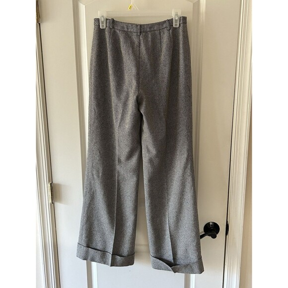 Ann Taylor LOFT Size 2 Black White Tweed Dress Pants Bootcut Wool Lined - Picture 2 of 9
